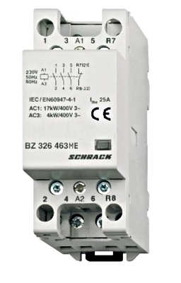 SCHRACK BZ326463ME Sorbaépíthető mágneskapcsoló 25A, 3Z+1NY, 230VAC