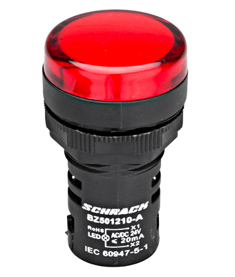 SCHRACK BZ501210-A LED-es AMPARO jelzőlámpa piros 24V AC/DC