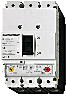 SCHRACK MC110131 Megszakító MC1 A tip. kioldó 3P 100A 25kA